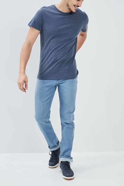 Jeans regular stretch denim bleach homme