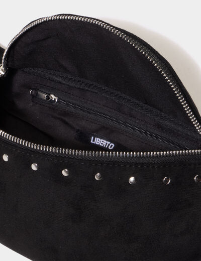Sac banane su&eacute;dine avec d&eacute;tails clout&eacute;s noir femme