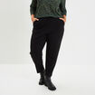 Pantalon slim taille &eacute;lastiqu&eacute;e noir femme grande taille