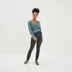 Jeans slim taille haute denim noir femme