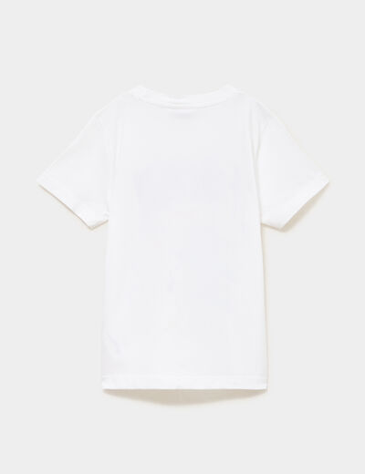 T-shirt manches courtes coton Pok&eacute;mon blanc gar&ccedil;on