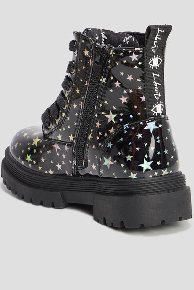 Bottines vernies semelles crantées noir fille