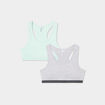 Lot 2 brassi&egrave;res effet c&ocirc;tel&eacute; coton vert clair fille