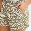 Short fluide taille &eacute;lastiqu&eacute;e vert kaki femme