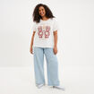 T-shirt manches courtes col rond coton blanc femme grande taille