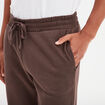Pantalon jogging droit molleton marron foncé homme