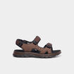 Sandales &agrave; scratchs marron homme
