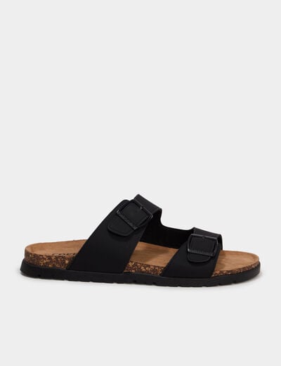 Sandales &agrave; boucles noir homme