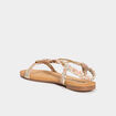 Sandales foulard bout rond &eacute;lastiqu&eacute;es blanc femme
