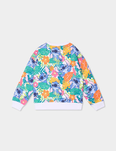 Sweat droit manches longues Stitch multicolore fille