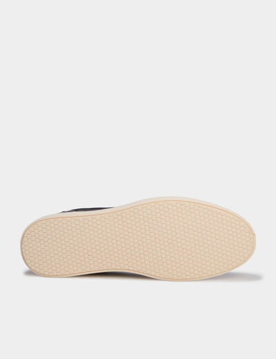 Baskets &agrave; lacets bi-mati&egrave;res noir homme