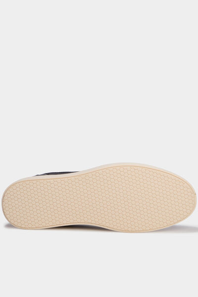Baskets &agrave; lacets bi-mati&egrave;res noir homme