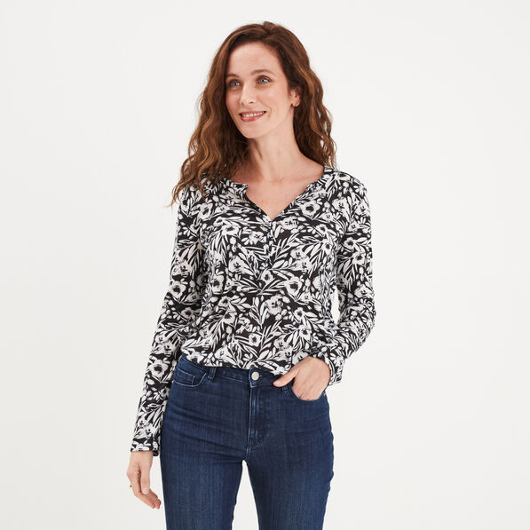 t shirt manches longues a revers noir femme T-shirt manches longues à revers noir femme