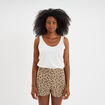 Ensemble pyjama short et débardeur coton beige femme