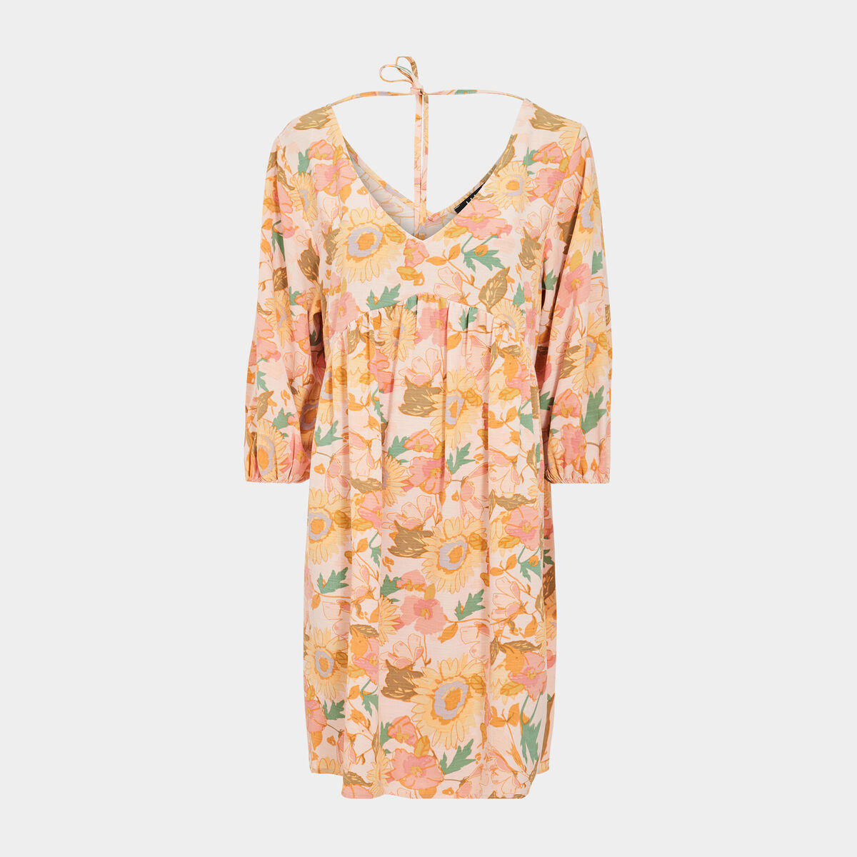 Robe évasée manches 3/4 ecru femme