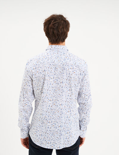 Chemise ajust&eacute;e manches longues beige homme
