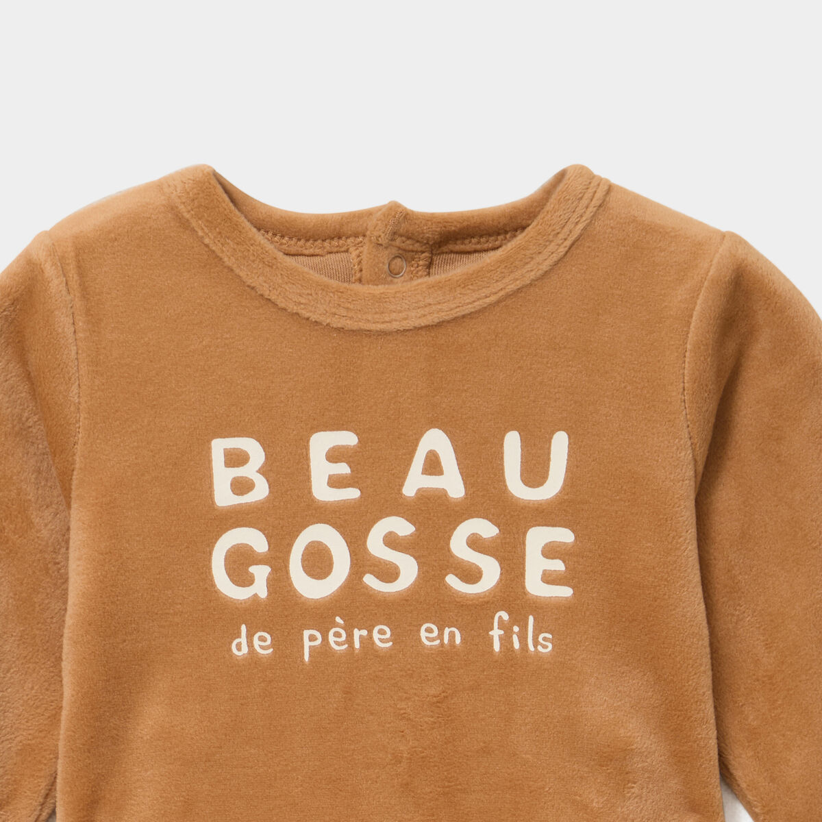 Dors-bien manches longues boutonn&eacute; camel b&eacute;b&eacute;