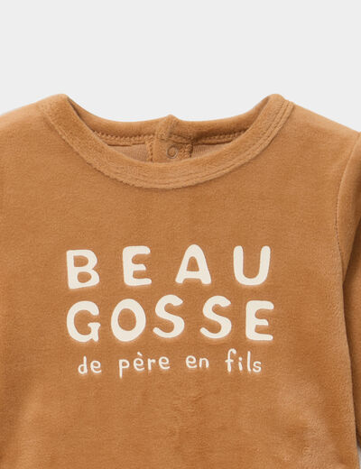 Dors-bien manches longues boutonn&eacute; camel b&eacute;b&eacute;