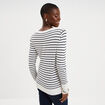 Pull col rond boutons aux poignets beige femme