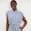 Chemise sans manches bleu femme