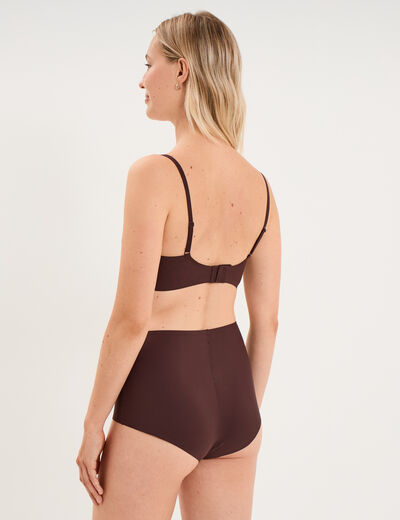 Soutien-gorge brassi&egrave;re bandeau padd&eacute; marron femme