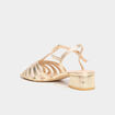 Sandales &agrave; talons jaune or femme