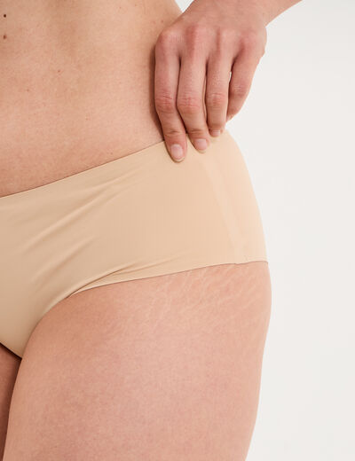 Shorty microfibre sans coutures beige femme