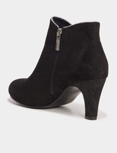 Bottines aspect daim à talons Mosquitos noir femme