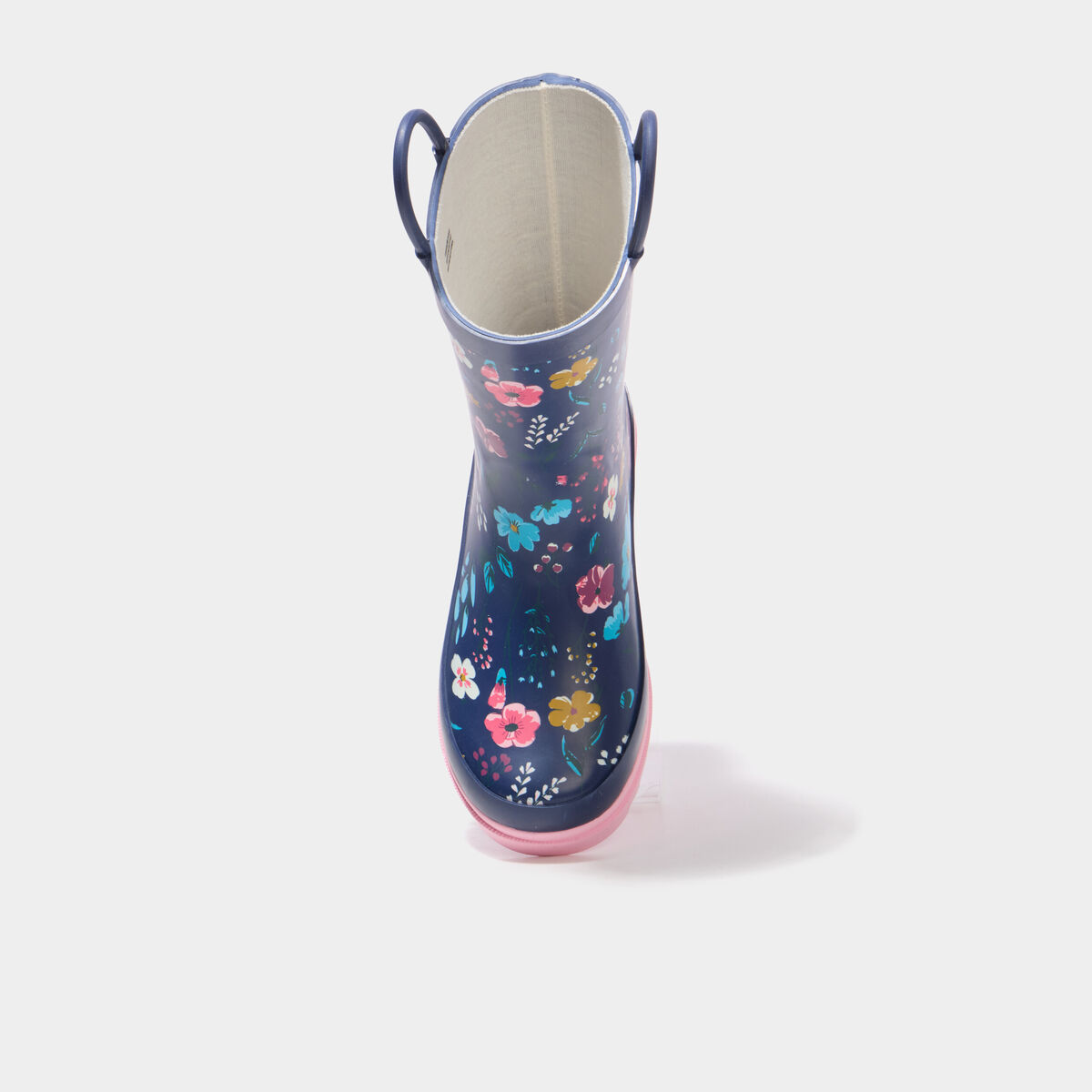 Bottes de pluie caoutchouc &agrave; enfiler bleu fille