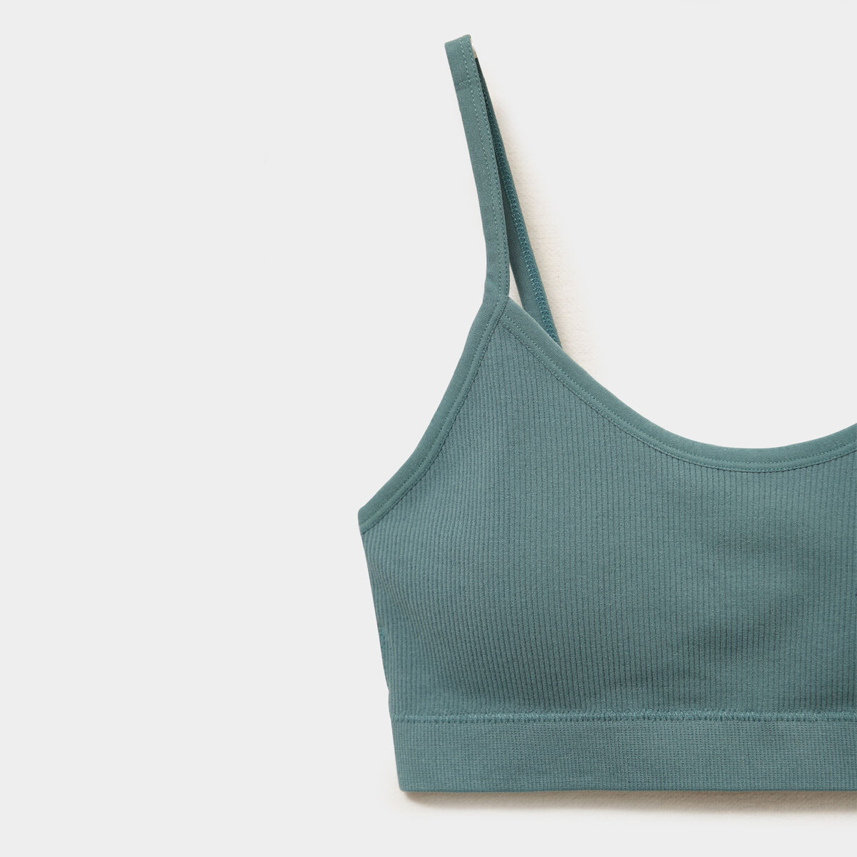 Lot 2 brassi&egrave;res padd&eacute;es sans couture vert fonc&eacute; femme