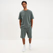 T-shirt col rond droit relax fit vert kaki homme