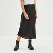 Jupe midi satinée évasée noir femme