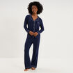 Ensemble pyjama pantalon et chemise bleu marine femme