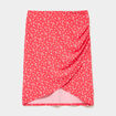 Jupe courte taille &eacute;lastiqu&eacute;e stretch rouge coquelicot femme