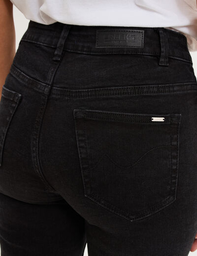 Jeans regular 5 poches coton denim noir femme