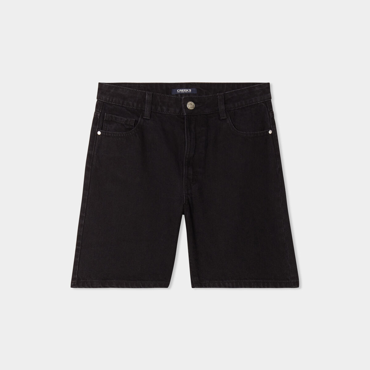 Bermuda en jean 5 poches Creeks denim noir femme