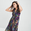 Robe de soirée fluide plissée noir femme