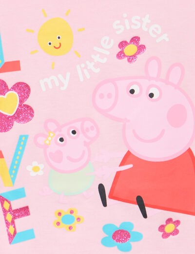 T-shirt manches courtes Peppa Pig rose fille