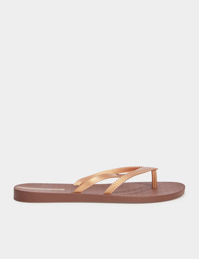 Tongs double bride Ipanema marron foncé femme