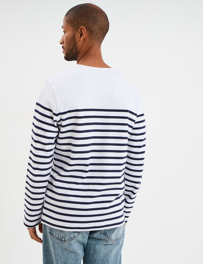 T-shirt manches longues coton blanc homme