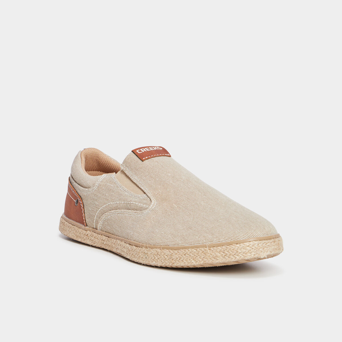 Slip-on confort toile effet espadrille sable homme