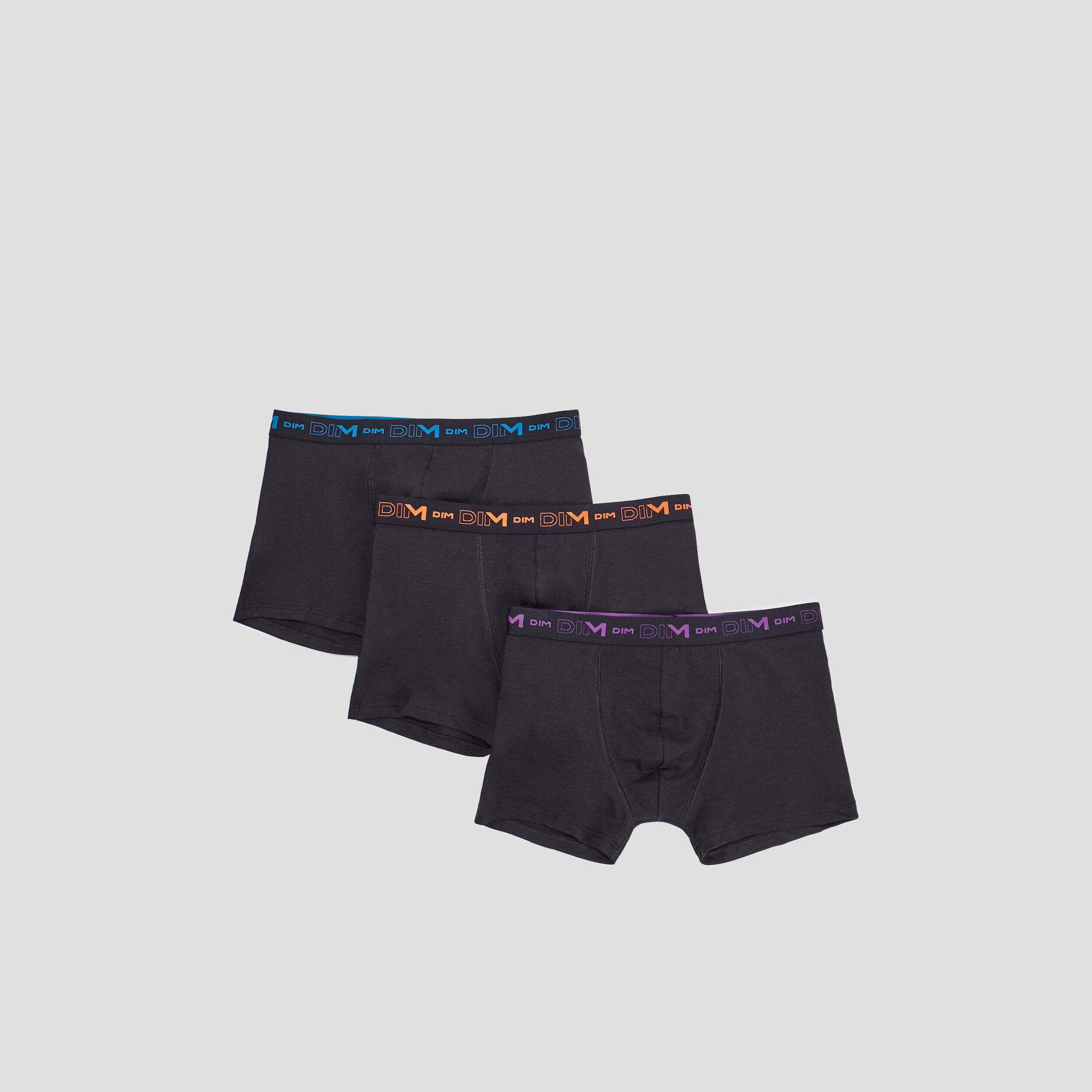 Lot 3 boxers coton stretch DIM multicolore homme DIM
