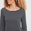 T-shirt manches 3/4 col bateau coton blanc femme