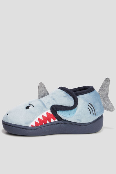 Chaussons requin gris garçon