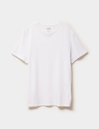 T-shirt en coton manches courtes blanc homme