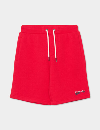 Short de jogging regular rouge garçon