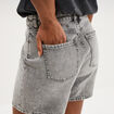 Short mom en jean 5 poches denim gris clair femme