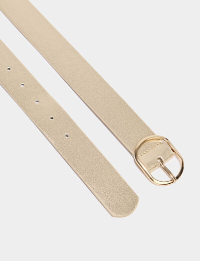 Ceinture avec boucle couleur or femme