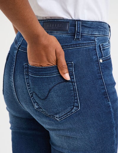 Jean stretch slim 7/8 ème denim brut femme
