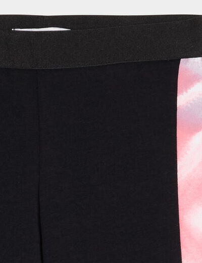 Legging bandes côtés coton noir fille
